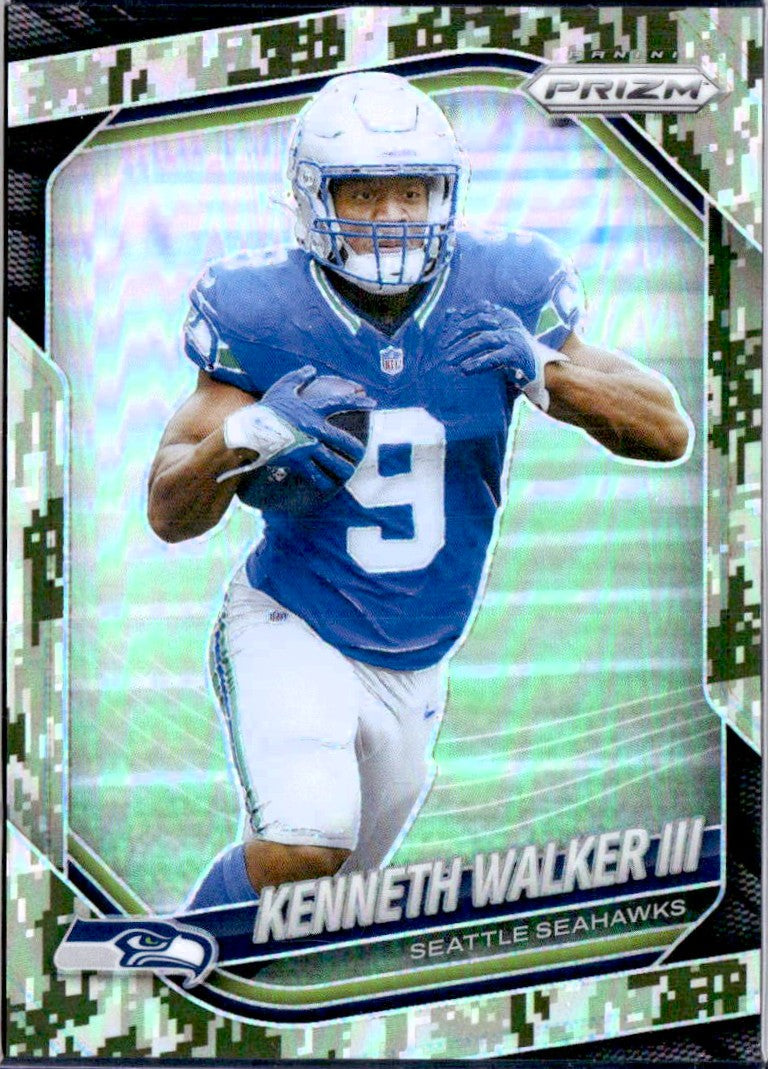Kenneth Walker III 2025 Panini Prizm Forest Camo SP 1/15
