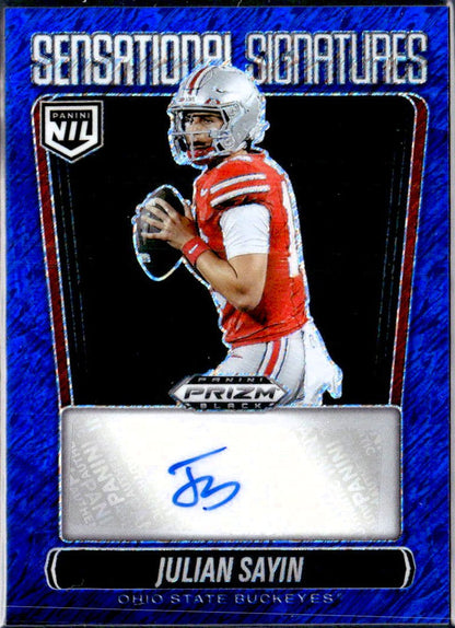 Julian Sayin RC 2025 Panini Prizm Black Blue Shimmer Sensational Rookie Auto SP 11/15