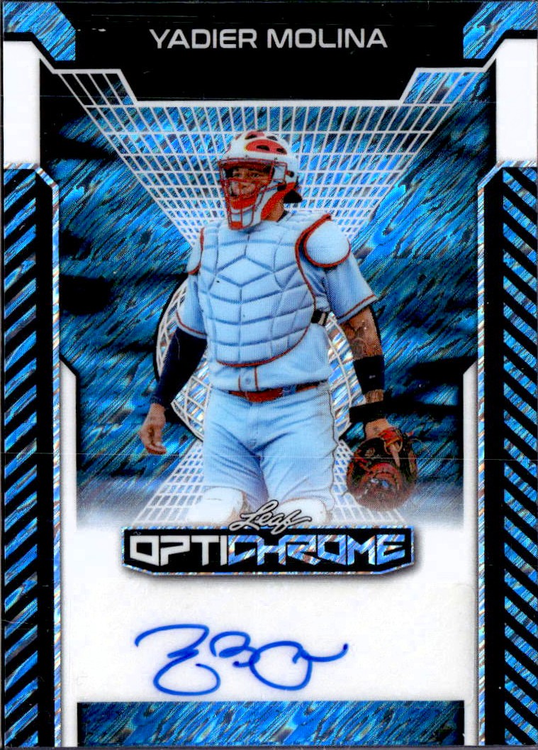 Yadier Molina 2025 Leaf Optichrome Blue Shimmer Auto SP 1/1