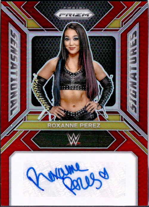 Roxanne Perez 2024 Panini Prizm WWE Red Sensational Auto SP 56/99