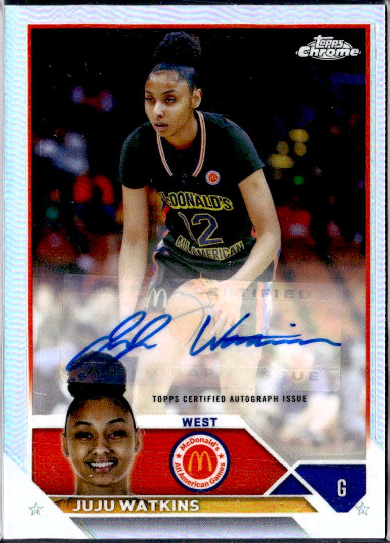 Juju Watkins RC 2023 Topps Chrome Mcdonalds All American Refractor Rookie Auto