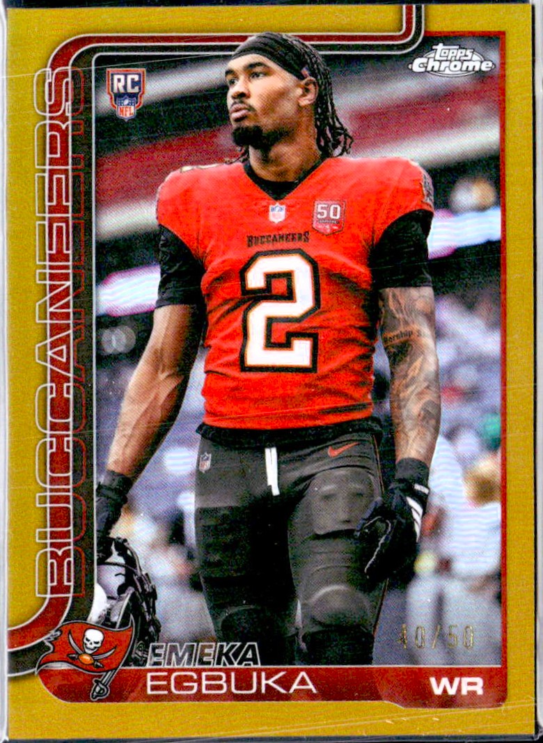 Emeka Egbuka RC 2025 Topps Chrome Variation Gold Refractor Rookie SP 40/50