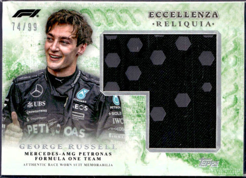 George Russell 2024 Topps F1 Eccellenza Green Race Used Patch SP 74/99