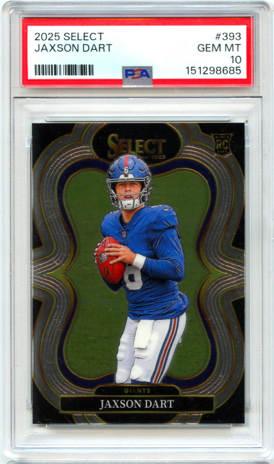 Jaxson Dart RC 2025 Panini Select Suite Level Rookie #393 PSA 10