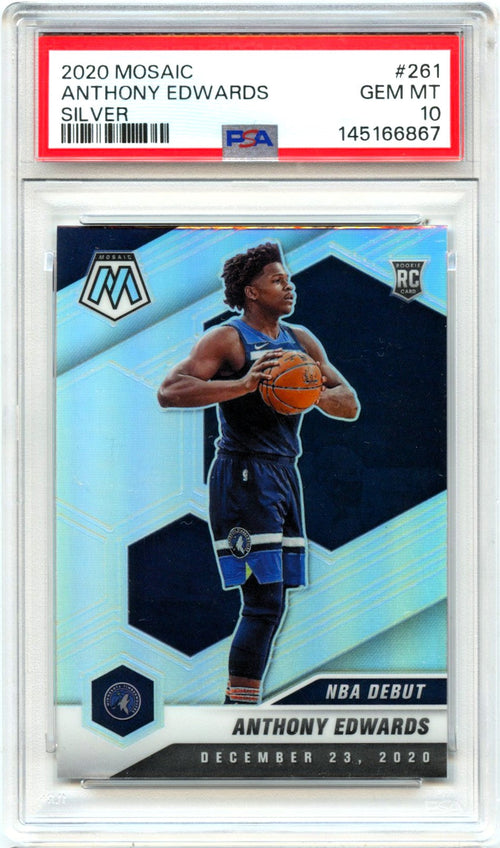 Anthony Edwards RC 2020-21 Panini Mosaic Silver Rookie #261 PSA 10