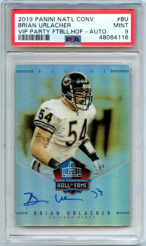 Brian Urlacher 2019 Panini National Convention VIP Hall Of Fame Auto SP 21/50 PSA 9