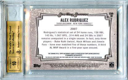 Alex Rodriguez 2020 Topps Sterling Blue Game Used Patch Auto SP 7/10 BGS 9.5