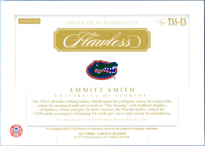 Emmitt Smith 2017 Flawless Collegiate Team Slogan Auto SP 1/10