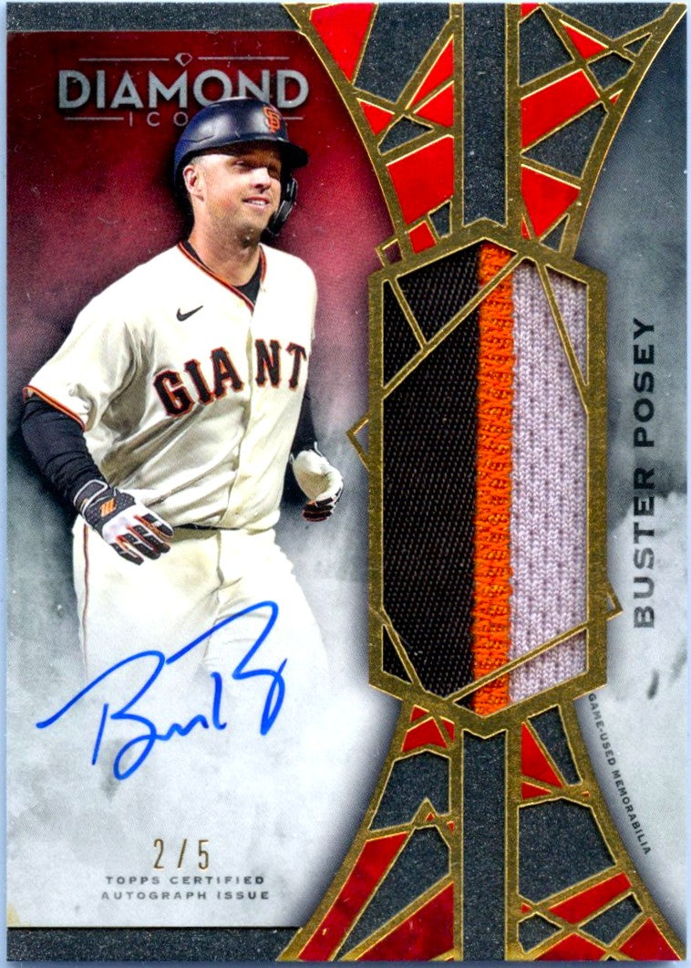 Buster Posey 2022 Topps Diamond Icons Red Jersey Patch Auto SP 2/5