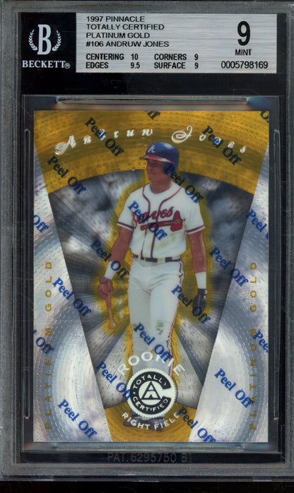 ANDRUW JONES 1997 PINNACLE TOTALLY CERTIFIED PLATINUM GOLD BGS 9