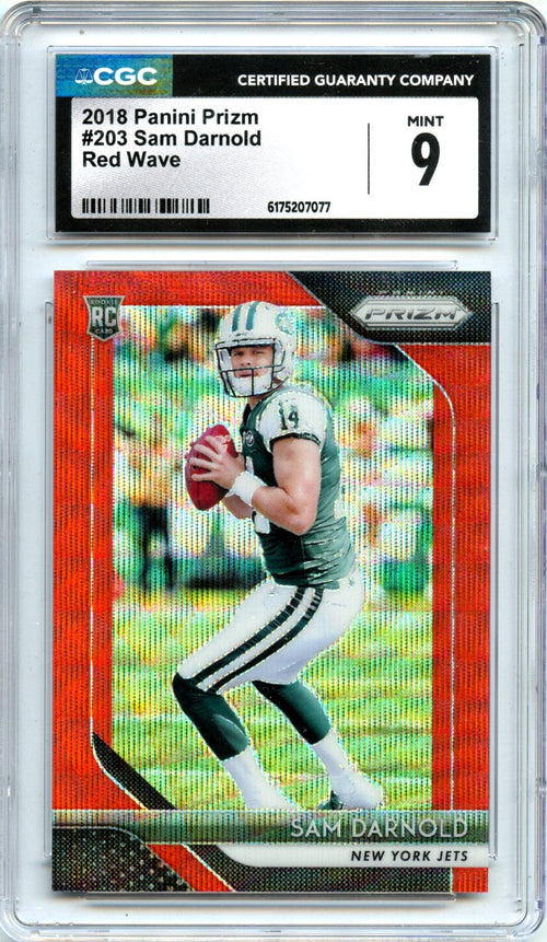 Sam Darnold RC 2018 Panini Prizm Red Wave Rookie SP 81/149 CGC 9
