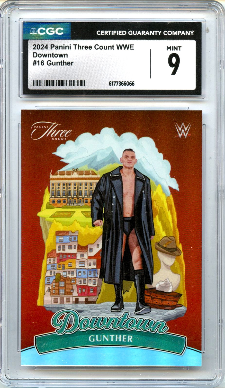 Gunther 2024 Panini Three Count WWE Downtown! SSP #16 CGC 9