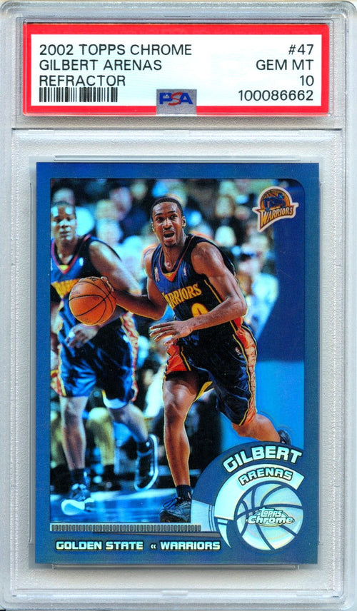 Gilbert Arenas 2002-03 Topps Chrome Refractor #47 PSA 10