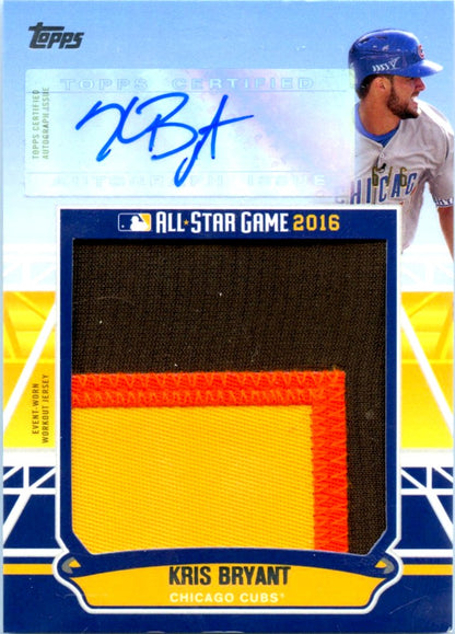 Kris Bryant 2016 Topps All Star Game Event Used Patch Auto SP 6/6