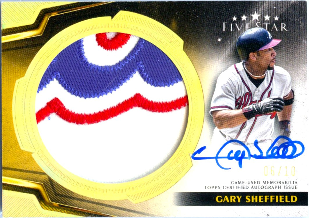Gary Sheffield 2024 Topps Five Star Gold Game Used Patch Auto SP 6/10