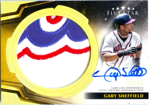 Gary Sheffield 2024 Topps Five Star Gold Game Used Patch Auto SP 6/10