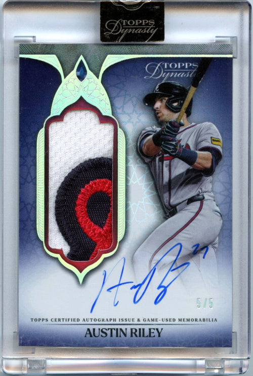 Austin Riley 2025 Topps Dynasty Silver Game Used Patch Auto SP 5/5