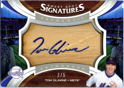 Tom Glavine 2006 Upper Deck Sweet Spot Bat Piece Auto SP 3/5