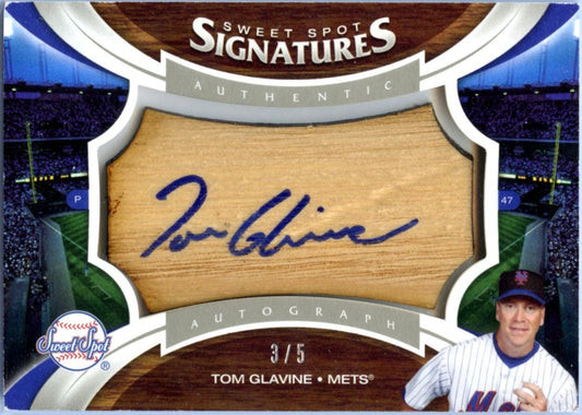 Tom Glavine 2006 Upper Deck Sweet Spot Bat Piece Auto SP 3/5