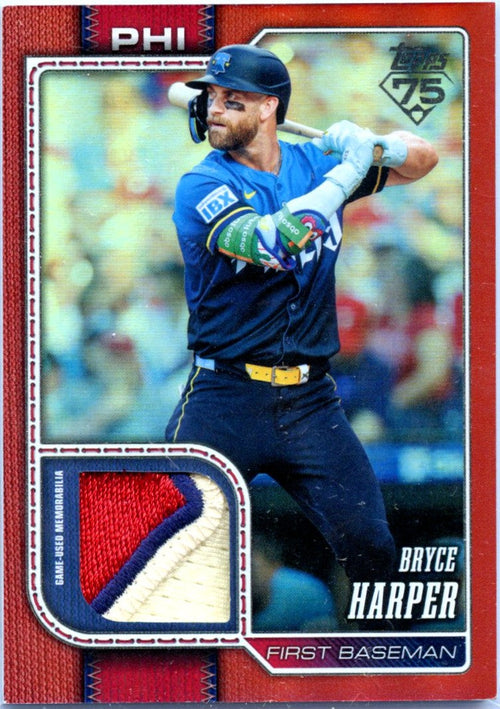 Bryce Harper 2026 Topps Red Foil Game Used Jersey Patch SP 4/5