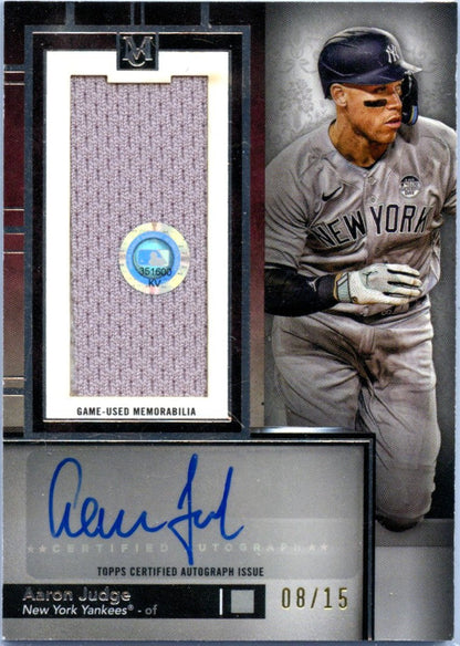 Aaron Judge 2024 Topps Museum Collection Game Used Patch Auto SP 8/15