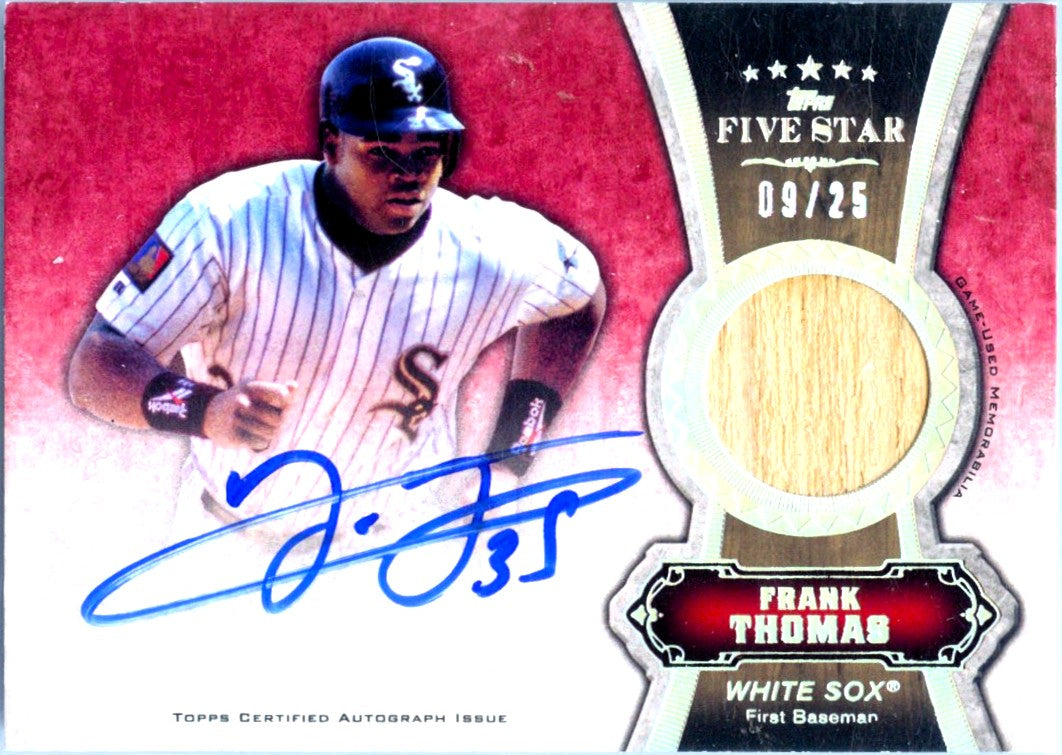 Frank Thomas 2012 Topps Five Star Red Game Used Bat Piece Auto SP 9/25