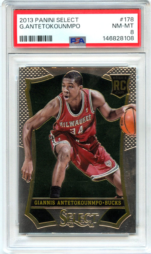 Giannis Antetokounmpo RC 2013-14 Panini Select Rookie #178 PSA 8