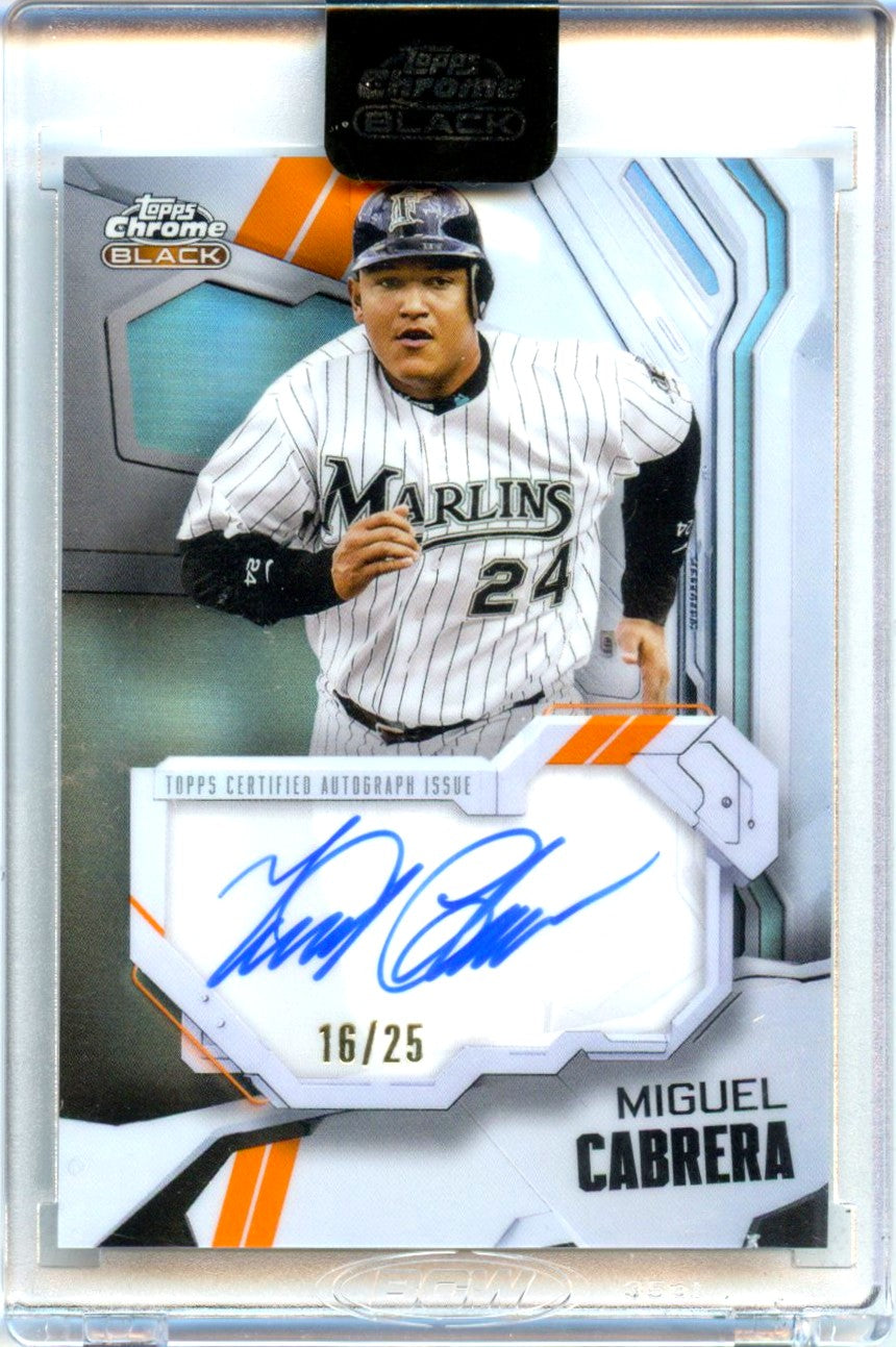 Miguel Cabrera 2026 Topps Chrome Black Orange Auto SP 16/25