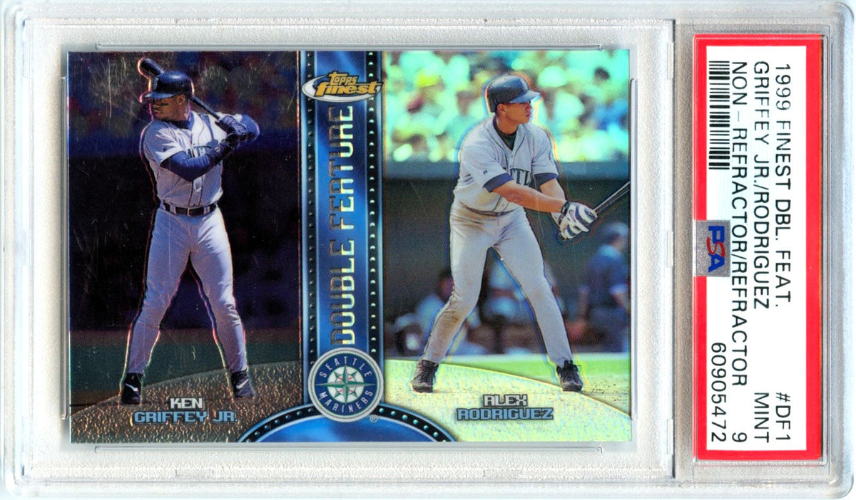 Ken Griffey Jr Alex Rodriguez 1999 Topps Finest Refractor Double Feature PSA 9