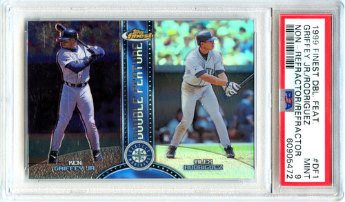 Ken Griffey Jr Alex Rodriguez 1999 Topps Finest Refractor Double Feature PSA 9