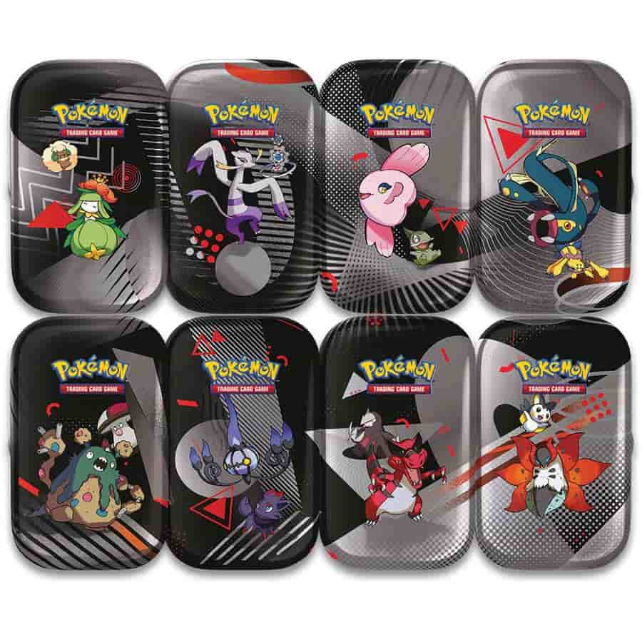 Pokemon - Scarlet and Violet - Black Bolt & White Flare Unova Mini Tin Display (Set of 8)
