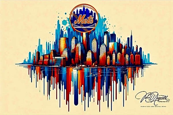 New York Mets Cityscape framed 16x20 - #1 of 100
